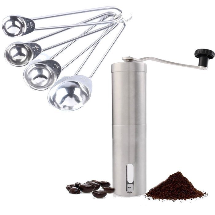 Holeco Hand Coffee Grinder Adjustable, Portable, Stainless Steel, Aeropress Compatible - Convenient for Work /... N8