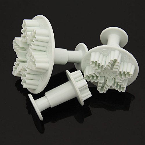 3pcs Snowflake Plunger Cutter Mold Sugarcraft Fondant Cake Decorating DIY Tool N2