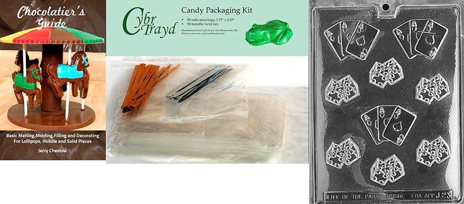 Cybrtrayd J023 Dice with Aces Chocolate Candy Mold with Exclusive Cybrtrayd Copyrighted Chocolate Molding Instructions N5