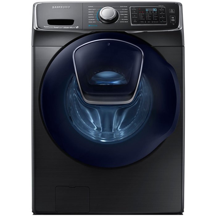 Bundle: Black Stainless Steel Samsung 5 Cu Ft Front Load Washer with Add Wash and 7.5 Cu Ft GAS Dryer Laundry... N7