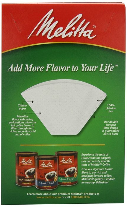 Melitta Cone Coffee Filters, Natural Brown, No. 4, 100-Count Filters (Pack of 6) N15