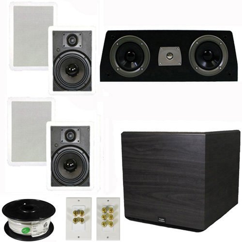 Theater Solutions 5.1 Home Theater 6.5" Speaker Set with Center, 15" Powered Sub and More TS65WC51SET8