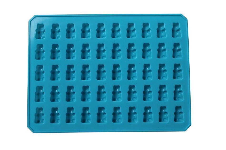 (2 Pack) 50 Cavity Silicone Gummy Bear & Chocolate Mold with BONUS SYRINGE! Best Gummy Bear Candy Mold, Healthy... N4