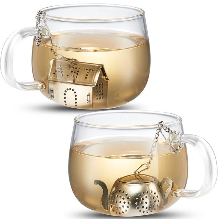 Accmor Tea Infuser - Stainless Steel Loose Leaf Tea Strainer with Chain and Drip Trays - Tea Filters for Rooibos... N9