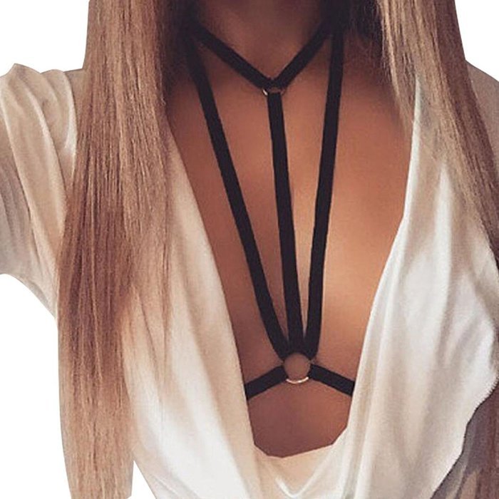 Underwear, PHOTNO Women Alluring Harness Elastic Cage Strappy Hollow Out Bra Bustier N4