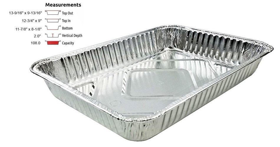 Handi-Foil 13" x 9" Oblong Aluminum Foil Disposable Cake Pan - REF # 394 (75) N2