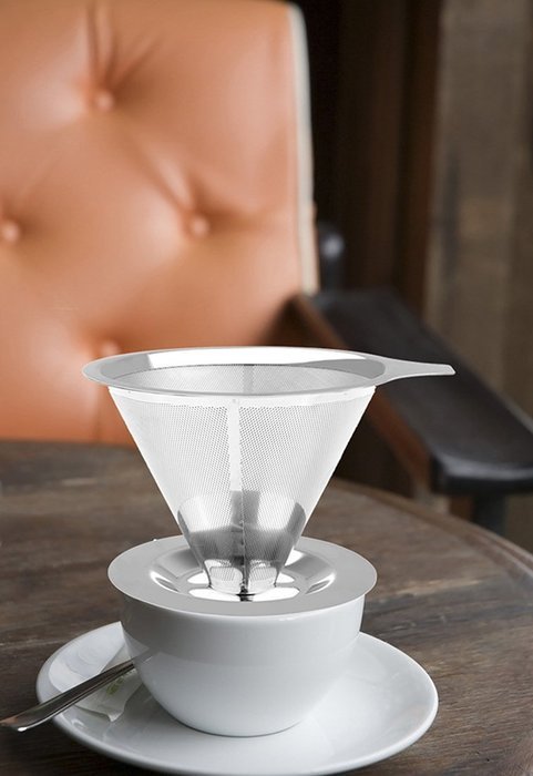 Kitclan(TM) Pour Over Stainless Steel Coffee Dripper - Acidproof/Alkaliproof Mesh Cone Dripper Reusable Coffee... N4