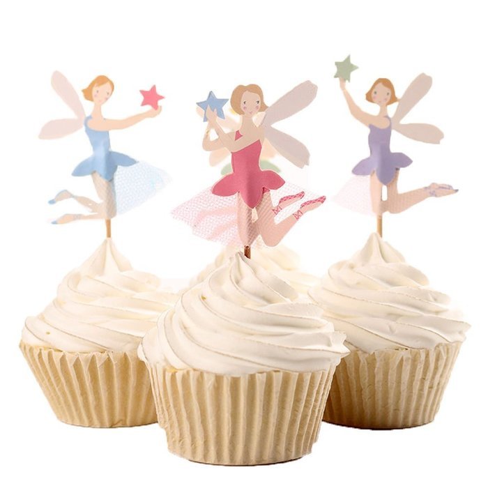 BETOP&reg; Set of 24 Pieces Cute Ballet Dancer Girls Fairy Peri Dessert Muffin Cupcake Toppers for Picnic Wedding... N5