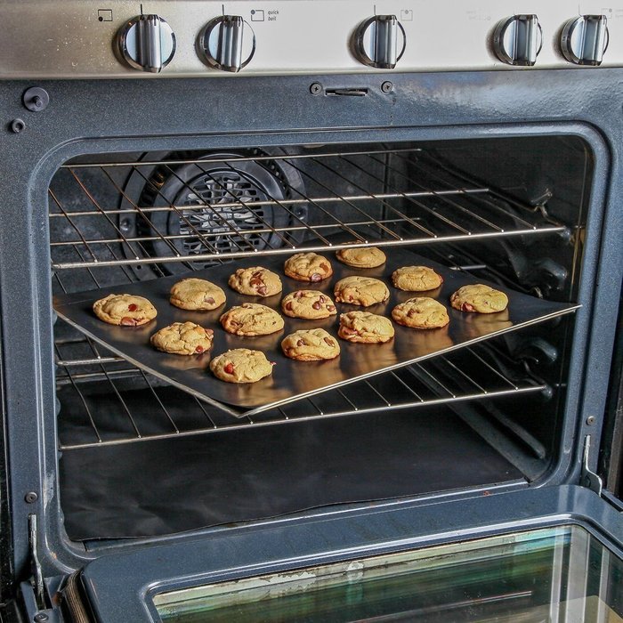 Baking Sheet Set 3 Piece Oven Mat Liner Non Stick Cooking Bakeware Grill Cookie N5