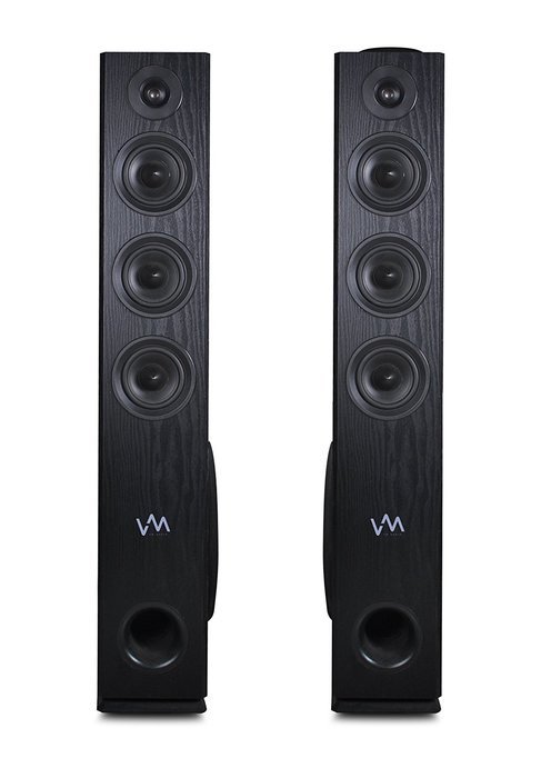 VM Audio EXAT31 Black Floorstanding Powered Bluetooth Tower Home Speakers Pair N4
