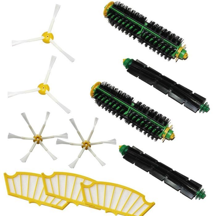 I-Clean Bristle & Flexible Beater Brush Armed Filter kit for iRobot Roomba 500 Series Vacuum Cleaner 510 520 530... N2