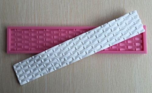 Anyana 3D House Wall Brick Braid Macrame Mat Rope Silicone Fondant Mold Sugarpaste cake N4