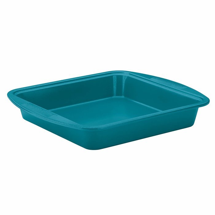 SilverStone Hybrid Ceramic Nonstick Bakeware Steel Square Cake Pan, 9-Inch x 9-Inch, Marine Blue N5
