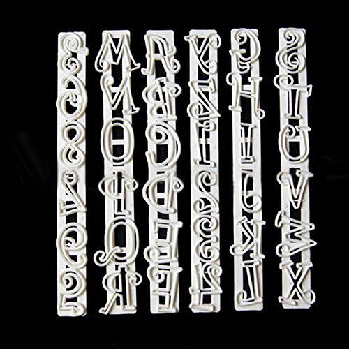 ensunpal store GOOD SELLING 6Pcs Fondant Cake Number Letter Decorating Cutter Mould Mold Sugarcraft Tool