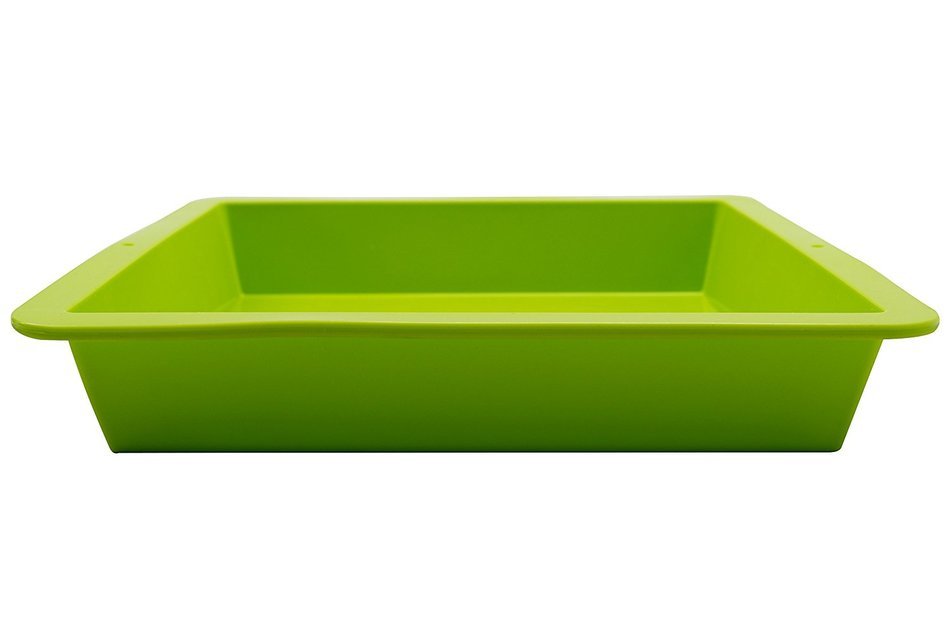 Marathon Housewares KW200013GR Premium Silicone Square Cake Pan, Green N17