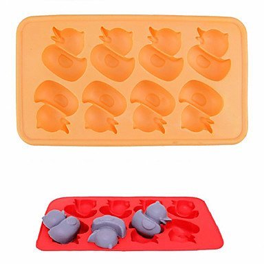 Y&XL&H Silicone Cartoon Duck Shape Ice Mould Ice Cubes Tray Pudding Jelly Mold (Random Color) N2