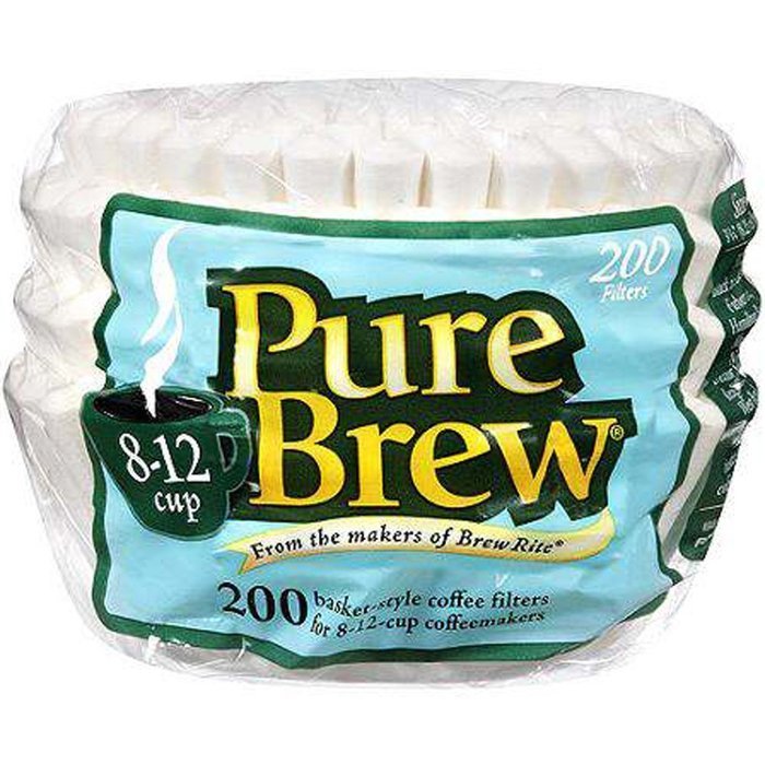 Pure Brew white coffee filters 200 ct 8-12 cup (2 PACK) coffee maker accessories basket