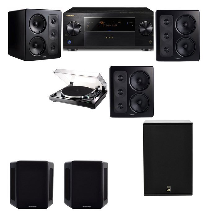 M&K Sound S300 Monitor Speaker 5.1 Thorens TD-240-2 X12 Pioneer Elite SC-89