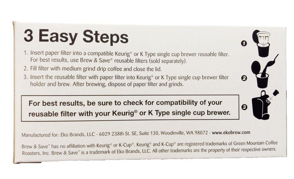 Brew & Save Coffee Paper Filters, 100 Count Per Box (100x) N5