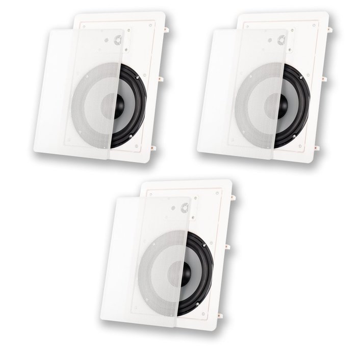 Acoustic Audio CS-IW830 In Wall 8" Home Theater 3 Speaker Set 3 Way 1050 Watt CS-IW830-3S