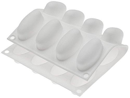 Silikomart White Nonstick Rounded Oval - 16 Cavities N3