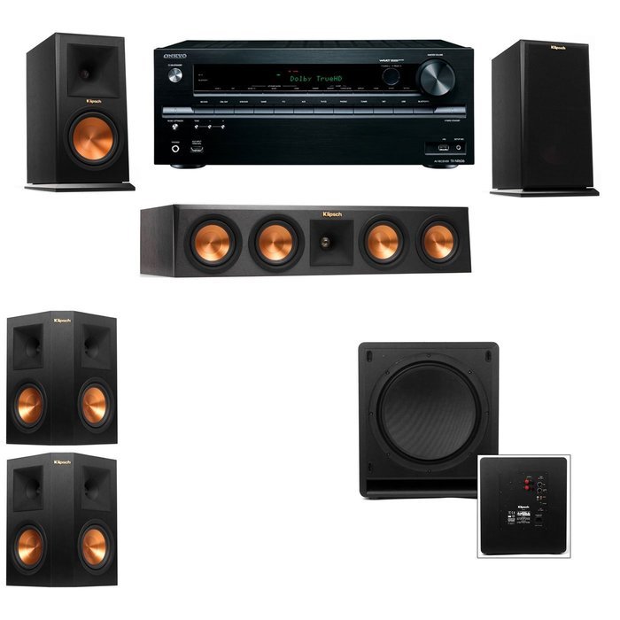 Klipsch RP-160M-E Monitor Speaker 5.1 SW-112 Onkyo TX-NR636