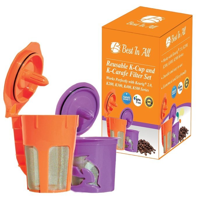 Best Ever Reusable K Cup and K Carafe for Keurig 2.0 - K200, K300, K400, K500 Series. Perfectly designed premium... N2