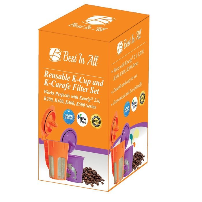 Best Ever Reusable K Cup and K Carafe for Keurig 2.0 - K200, K300, K400, K500 Series. Perfectly designed premium... N4