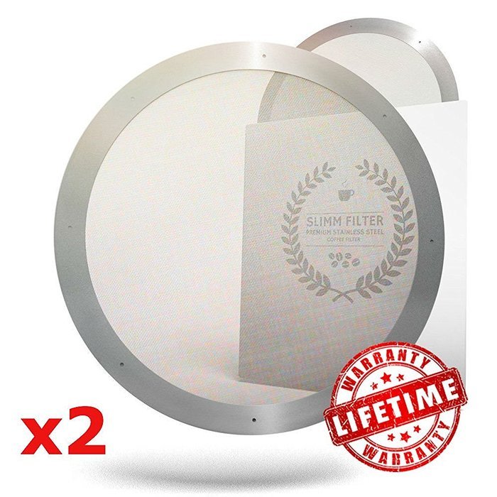 Slimm Reusable AeroPress Metal Filters (2 Pack) with Extra Book Download