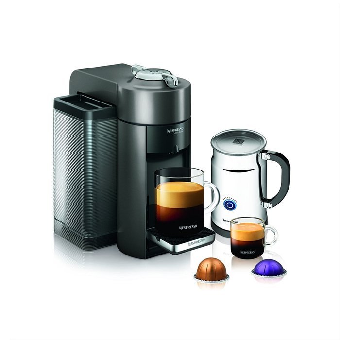 Nespresso A+GCC1-US-GM-NE VertuoLine Evoluo Deluxe Coffee and Espresso Maker with Aeroccino Plus Milk Frother,...