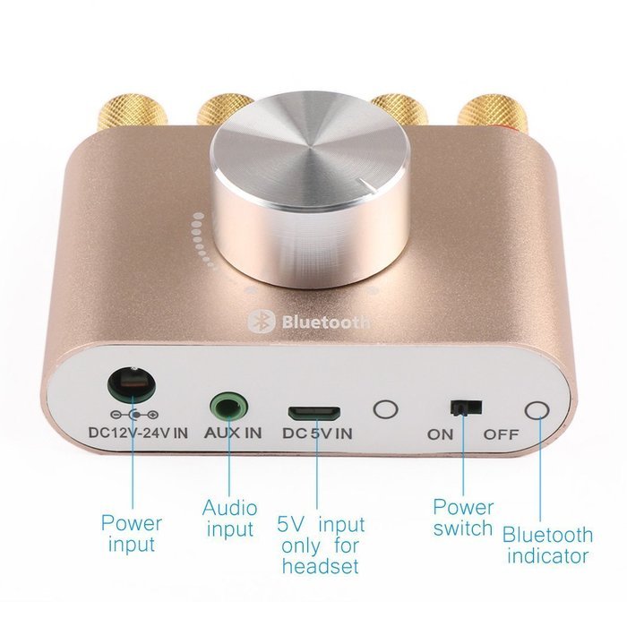 DROK&reg; Mini 30W+30W Dual Channel Bluetooth 3.0 Stereo Amplifier Wireless Digital HiFi Audio Receiver TPA3110 2.0... N5