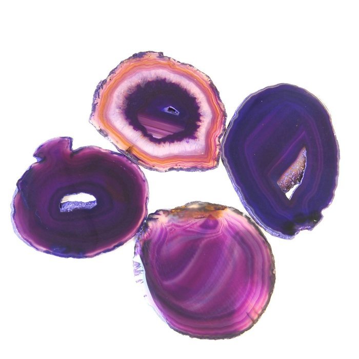 Airblasters Black color 3.5-4 inch Natural Sliced Agate Coaster Set of 4 N3