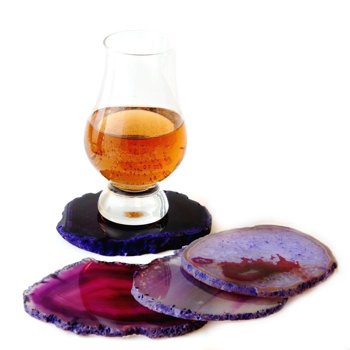 Airblasters Black color 3.5-4 inch Natural Sliced Agate Coaster Set of 4 N4