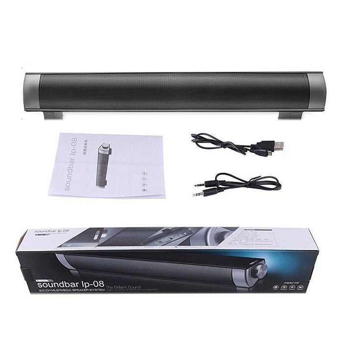 Elecsoul 10W (5Wx2) 3.0 USB Wireless Bluetooth Soundbar with Passive Radiators Support, 3.5 AUX and TF Card -... N6