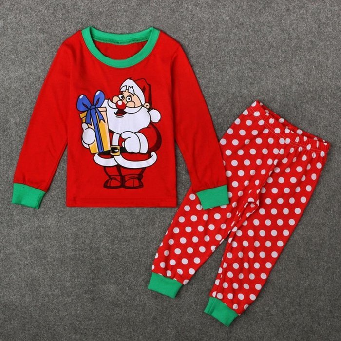 Clothes Set ,BeautyVan Baby Kid Outfit Clothes Christmas Santa Claus T-shirt Top+Dot Long Pants Suit (3T, red) N3