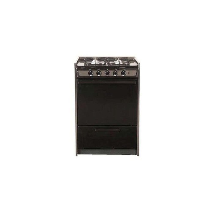 Summit TNM616R: Slide-in gas range in slim 24" width, with black porcelain construction and four sealed
