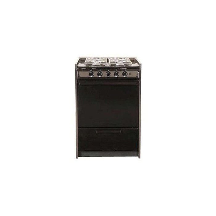 Summit TNM616R: Slide-in gas range in slim 24" width, with black porcelain construction and four sealed N2