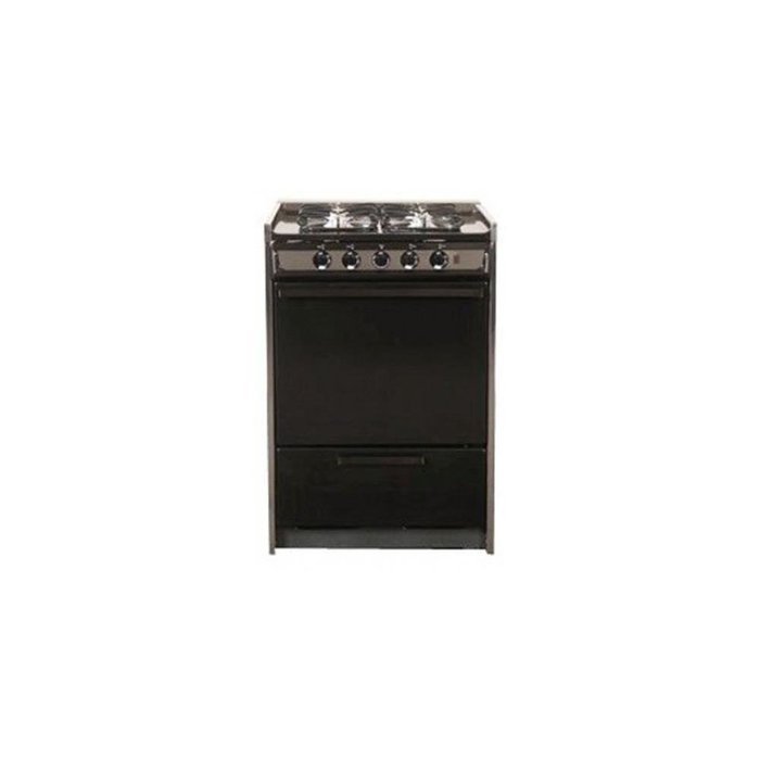 Summit TNM616R: Slide-in gas range in slim 24" width, with black porcelain construction and four sealed N3