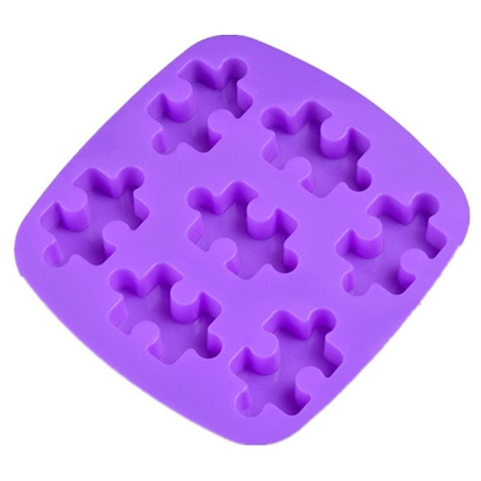 M&F Christmas Silicone 7 Hole Puzzles Shape Cookies Cake Chocolate Jelly Bakeware(Pink) N3