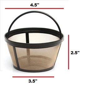 Permanent Basket-Style Gold Tone Coffee Filter designed for Mr. Coffee 10-12 Cup Basket-Style Coffeemakers (1, A) N2