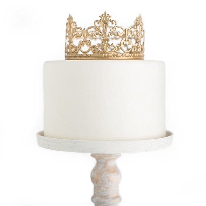Gold Crown Cake Topper, Vintage Crown, Small Gold Wedding Cake Top, Princess Cake, The Queen of Crowns N4