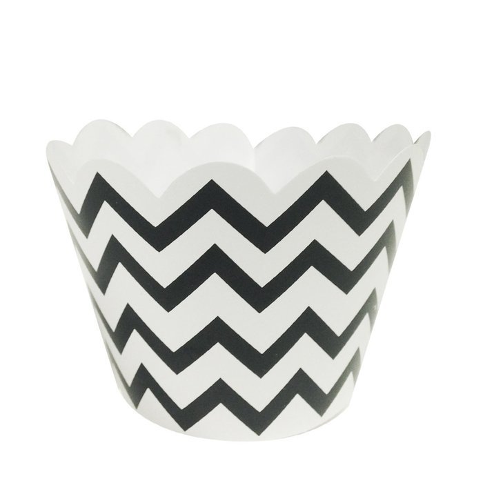 AllyDrew Standard Size Chevron Cupcake Wrappers (Set of 20), Orange N10