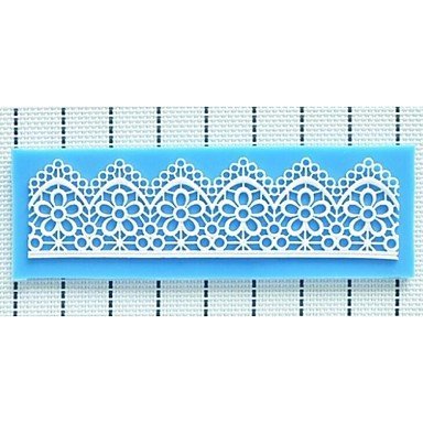 Sher Lace Fondant Cake Chocolate Resin Clay Candy Silicone Mold Mat,L16cmW5cmH0.3cm N2