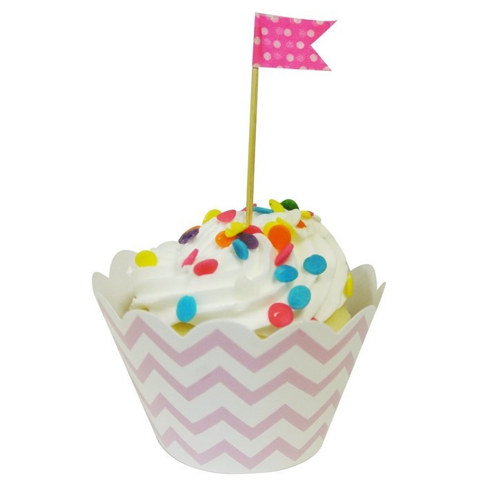 AllyDrew Standard Size Chevron Cupcake Wrappers (Set of 20), Orange N11