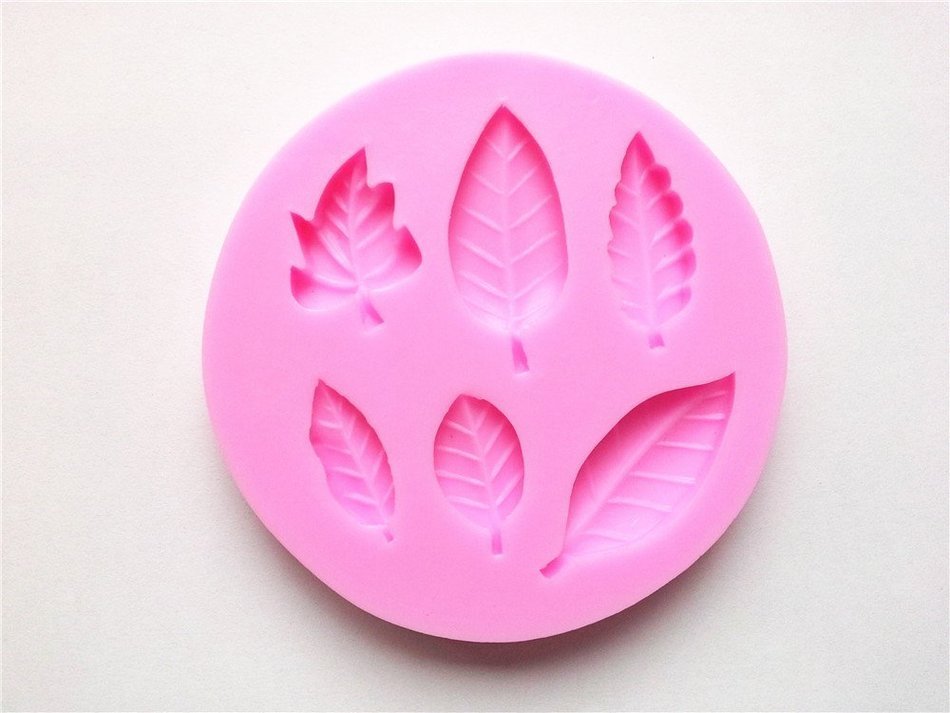 Wocuz W0271 Kind of Leaves Shap Food-grade Non-stick Silicone Candy Fondant Chocolate Cake Decoration Mold