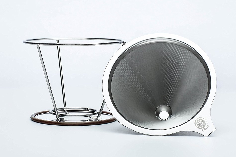 OmBrew Eco-Friendly Pour Over Stainless Steel Reusable Coffee Dripper with Separating Stand -Bundle with Dial... N3