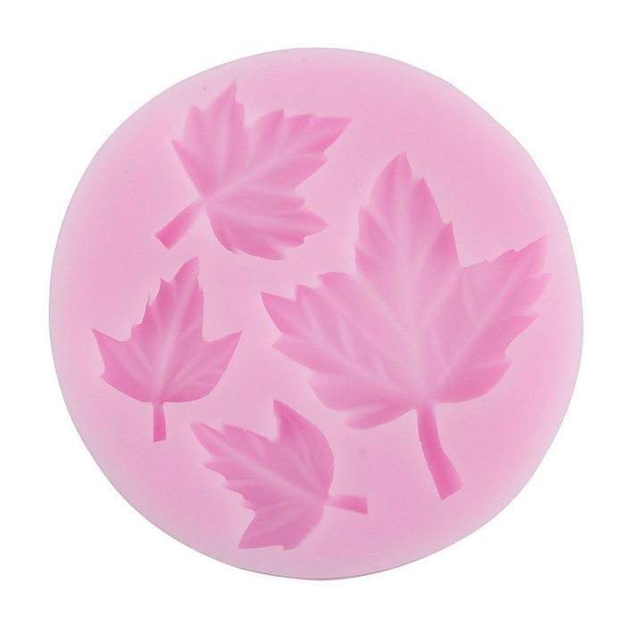 GHMZ 4 Cavity Leaf Shape Decorating Party Silicone Cake Molds