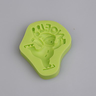 Y&XL&H Christmas Noel Ice Skating Snowman Fondant Silicone Mould for Cake Decorating Cupcake Candy Chocolate Clay... N3