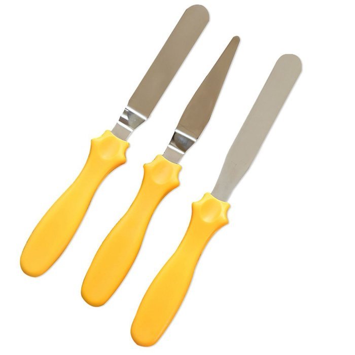Professional Offset Spatula Set with Plastic Handle - 3-Piece Stainless Steel Icing Spatula Variety Set & Cake... N2