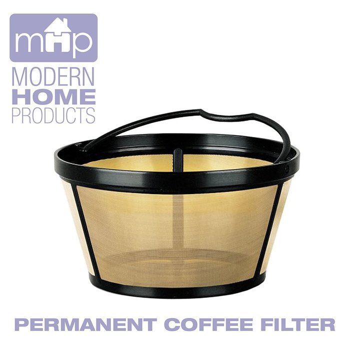 Permanent Basket-Style Gold Tone Coffee Filter Designed for Mr. Coffee 10-12 Cup Coffeemakers